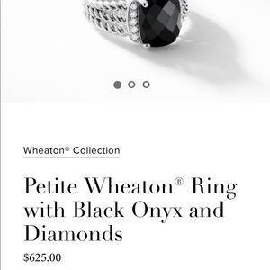 Petit Wheaton David yurman ring diamond/onyx